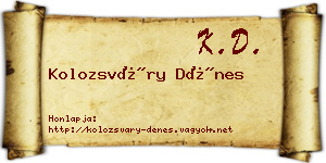 Kolozsváry Dénes névjegykártya
