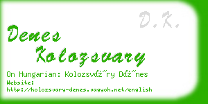 denes kolozsvary business card